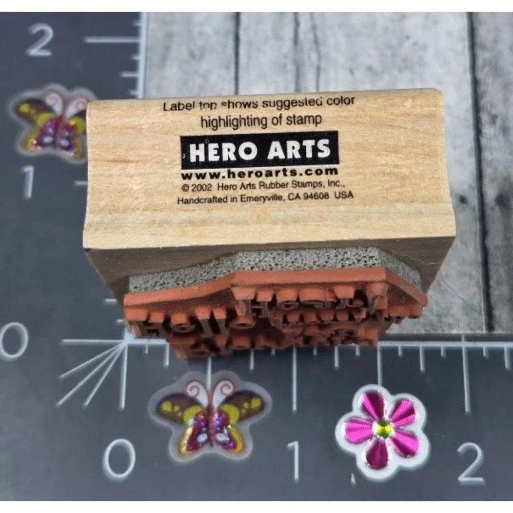 Hero Arts Flowers Say Hello From The Heart C2553 Rubber Stamp Wood #K27